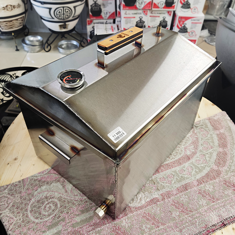 Коптилка нерж 2 мм 2 в 1 с г-з и т.датчик 400*300*250 мм