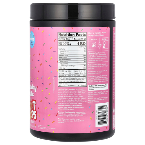 SIXSTAR, 100% Whey Protein Plus, праздничный торт Kellogg's Froot Loops, 705 г (1,55 фунта)