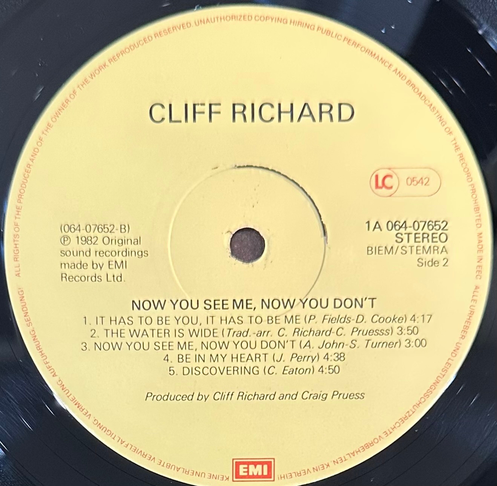 Cliff Richard- Now You See Me, Now You Don't (Голландия 1982г.)