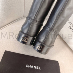 Высокие кожаные сапоги Chanel (Шанель) премиум класса
