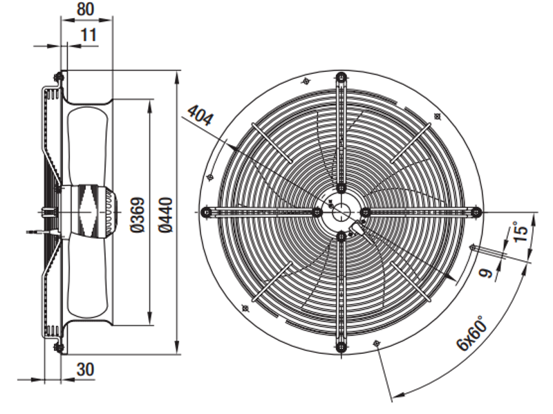 Вентилятор осевой W4E330-CP18-30