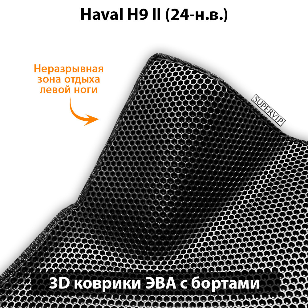 Передние автомобильные коврики ЭВА с бортами для Haval H9 II (24-н.в.)