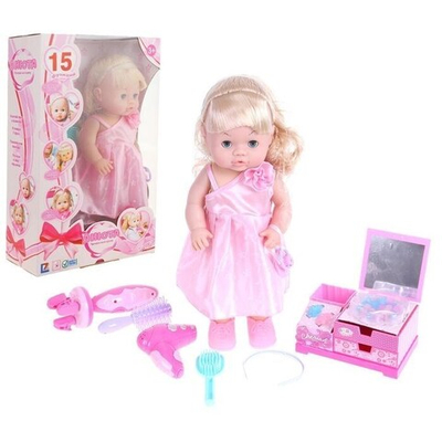 Пупс функциональный «Ника-парикмахер» с набором парикмахера и аксессуарами, пьёт, писает, МИКС