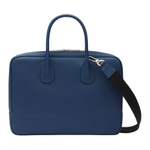 Valextra Millepunte Calfskin Handheld Laptop Bag Unisex Sapphire Blue
