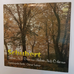 Винтажная виниловая пластинка LP Schubert Шуберт, Staatskapelle Berlin, Otmar Suitner Sinfonie Nr. 3 D dur D200 Sinfonie Nr. 6 C dur D589 (ГДР 1988)