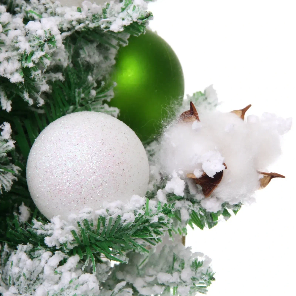 Елка декоративная «Нежность» 60 см, ПВХ с белым напылением (68 веток), Салатовый