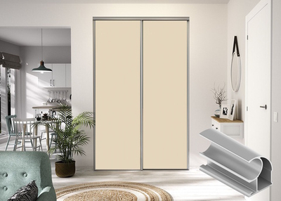 Дверь-купе 2850*600(700,800,900) мм, хром матовый, Бежевый песок St9 EGGER