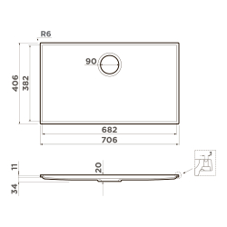Кухонная мойка Omoikiri Kiten 70-INT WH