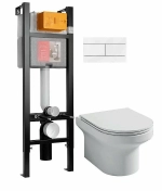 Унитаз подвесной Jacob Delafon ELITE E21755RU-00 безободковый, с крышкой микролифт, с инсталляцией и белой кнопкой