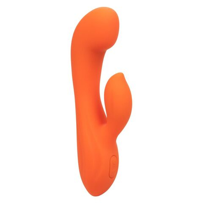 Оранжевый вибромассажер Stella Liquid Silicone Dual “G” - 17,75 см. (Цвет: оранжевый)