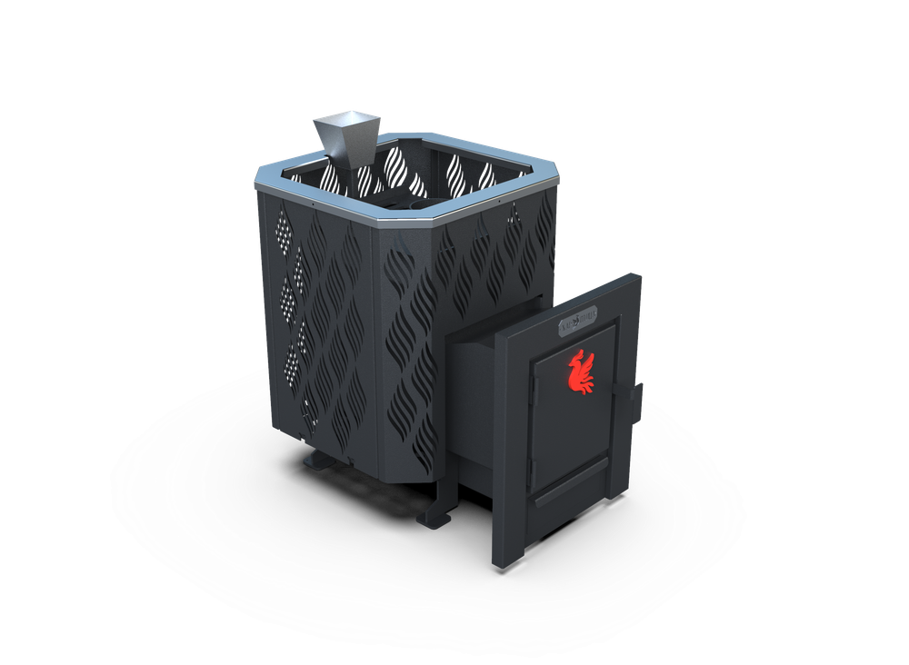 Банная печь Душа- 15 Сетка Лист Ивы Закрытая Каменка