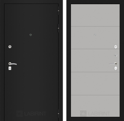 Входная металлическая дверь Лабиринт Classic (Классик) шагрень черная 13 - Серый Софт