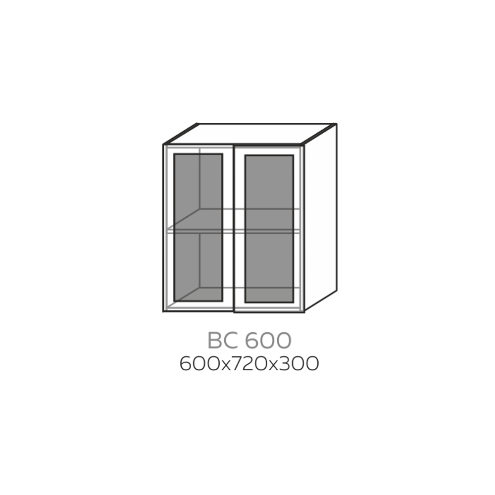 Шкаф верхний со стеклом Павла ВС 600