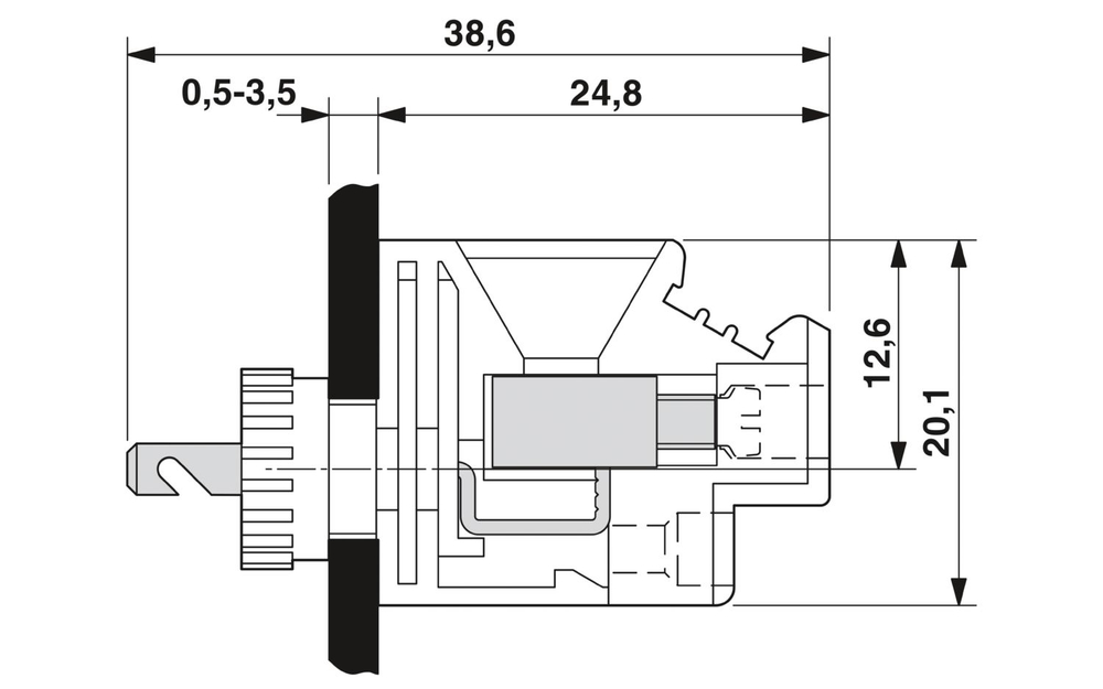 0706605 - DFK 5-9,5 - Проходная клемма через стенку