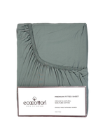 Сатиновая простынь на резинке EcoCotton 160х200 | светло-зеленый