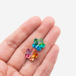 Кристалл-цветочек с продольным отверстием, оттенок "Мальдивы", 13*14мм