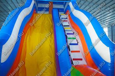 Надувной батут-горка "Супер-волна" 13*6*8 м