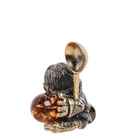 Народные промыслы AM- 270 Фигурка «Домовой» (латунь, янтарь)