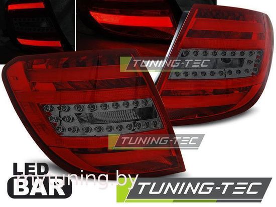 Задние фонари Mercedes C W204 red smoke led bar