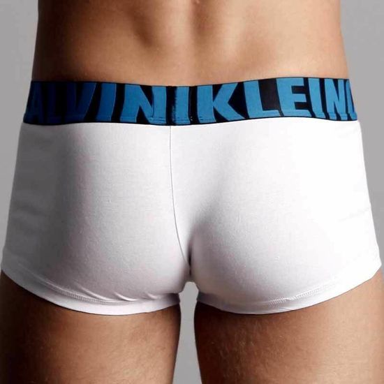 Мужские трусы боксеры Calvin Klein X Word White с синей резинкой