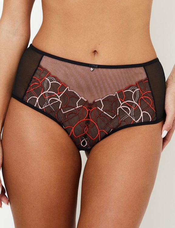 Трусы Subtille Amanda бразилиана высокие (черный/красный)