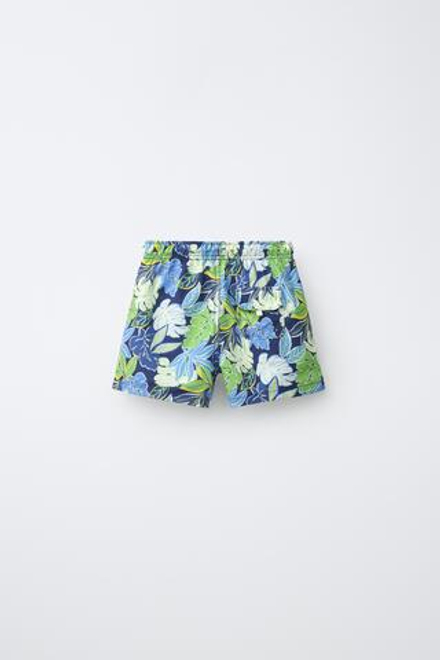 ZARA ПЛАВКИ С ПРИНТОМ «ЛИСТЬЯ», СИНИЙ
