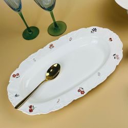 Lenardi 109-229 Овальное блюдо 41х25х4см КРОКУС в под.уп.(х8)Фарфор