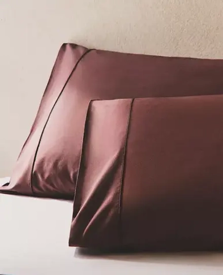 ZARA HOME (300 НИТЕЙ) НАВОЛОЧКА ИЗ ХЛОПКА ПЕРКАЛЬ, КОРИЧНЕВЫЙ