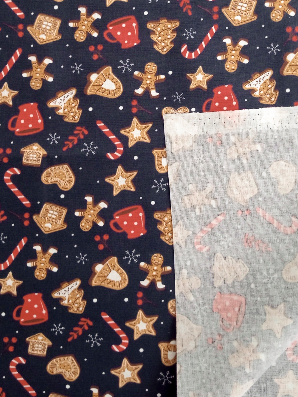 Ткань бязь плательная, рис. "Новогодние пряники", ширина 150 см, арт. 891