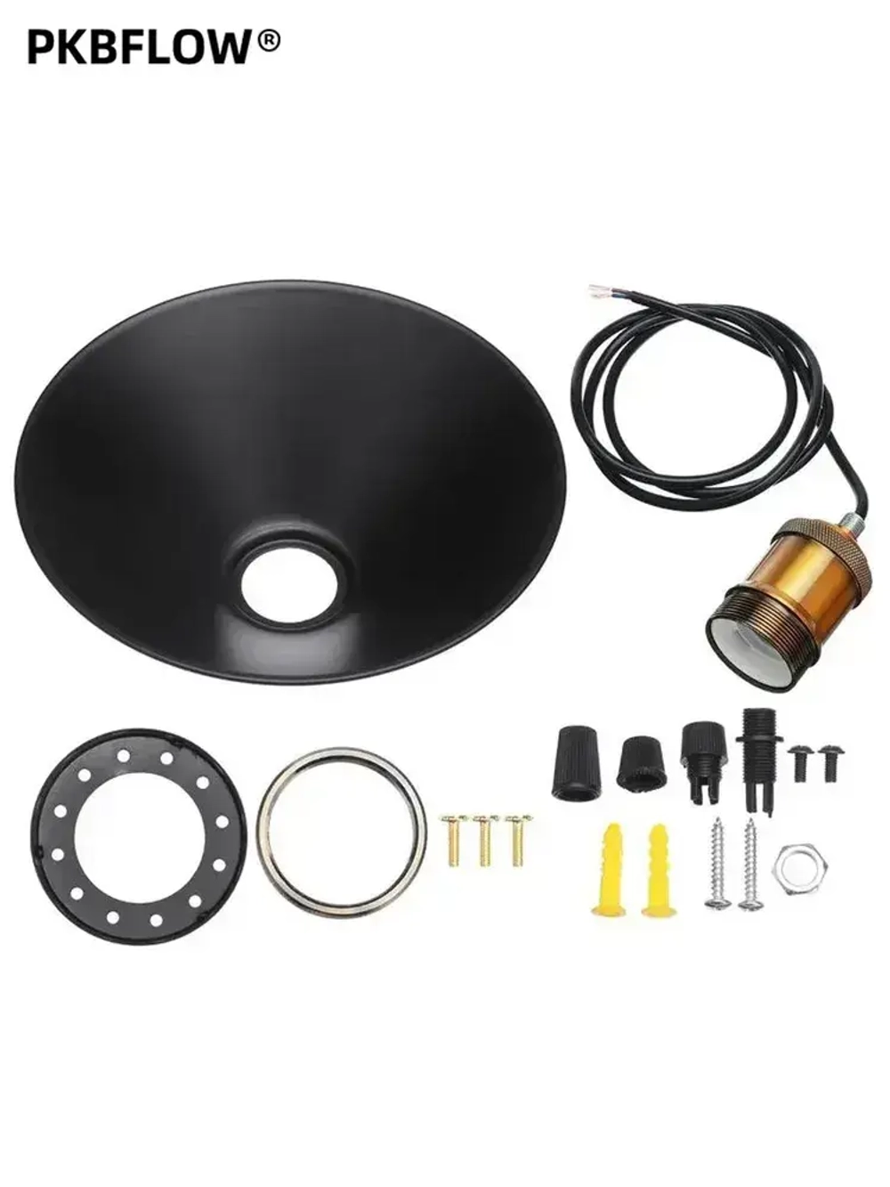 Светильник подвесной,черный с медью,Подвесной светильник лофт,Черный ретро,В комплекте без лампочек,E27