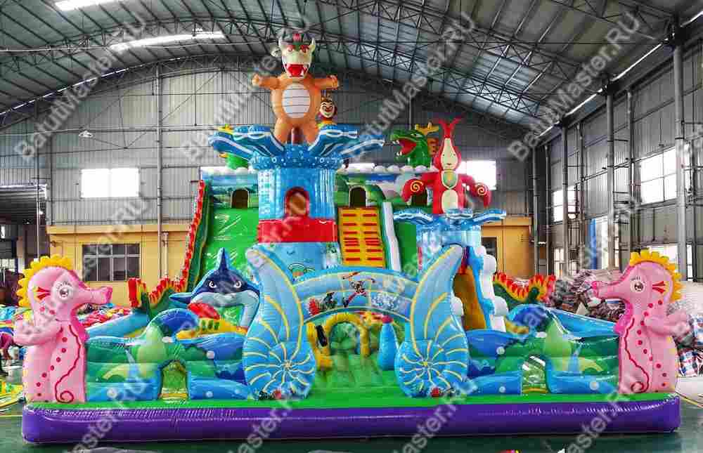 Коммерческий надувной батут "Затерянный остров 2" 20*10*7 м