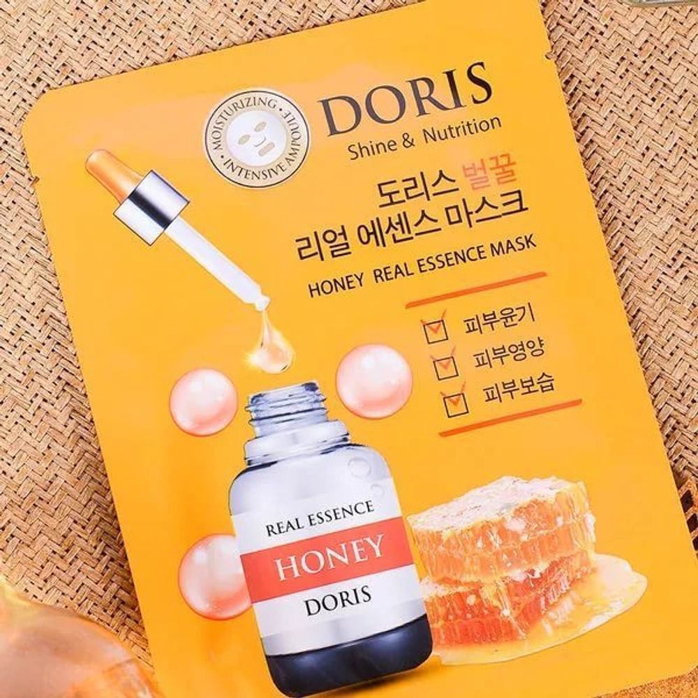 Doris. Тканевая ампульная маска с экстрактом меда Honey Real Essence Mask