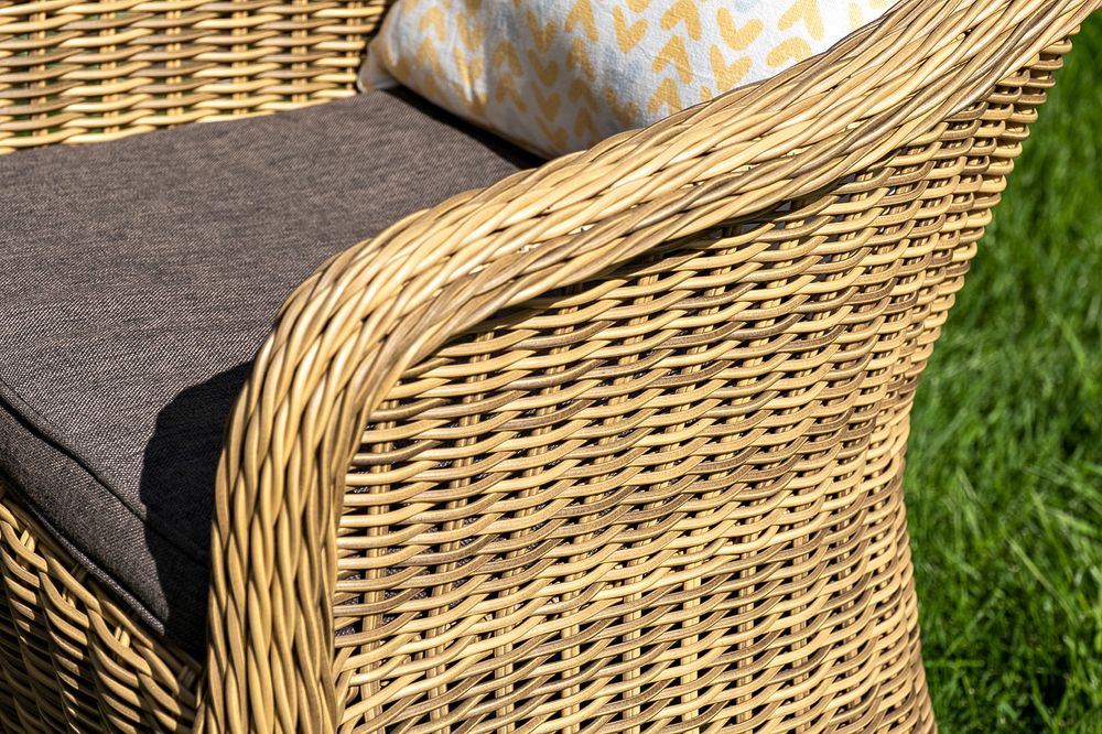 "Равенна" лаунж-зона из искусственного ротанга, цвет соломенный