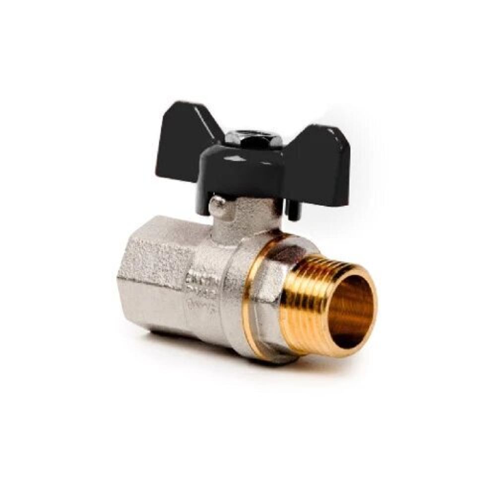 Кран шар латунный 3/4" вн/нар PN40 ручка бабочка (27393)