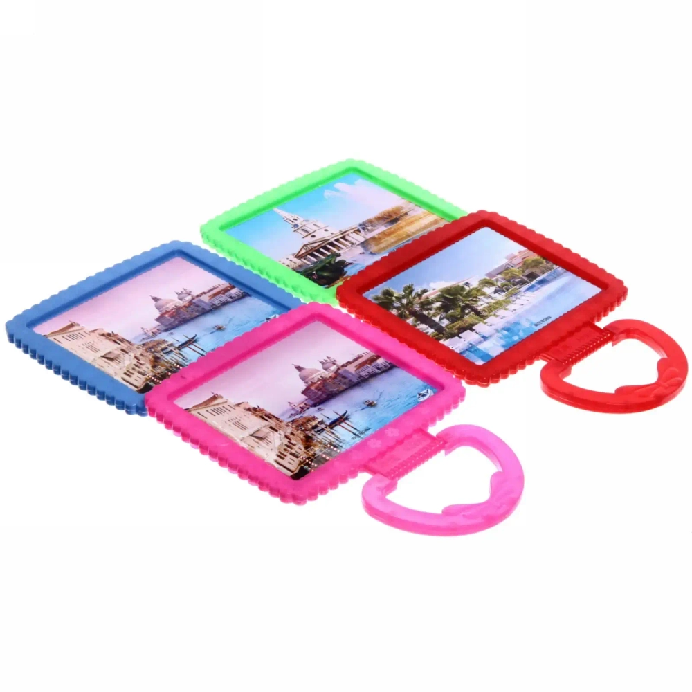 Зеркало настольное в пластиковой оправе «Белые выемки» прямоугольник, подвесное 20*16,5см