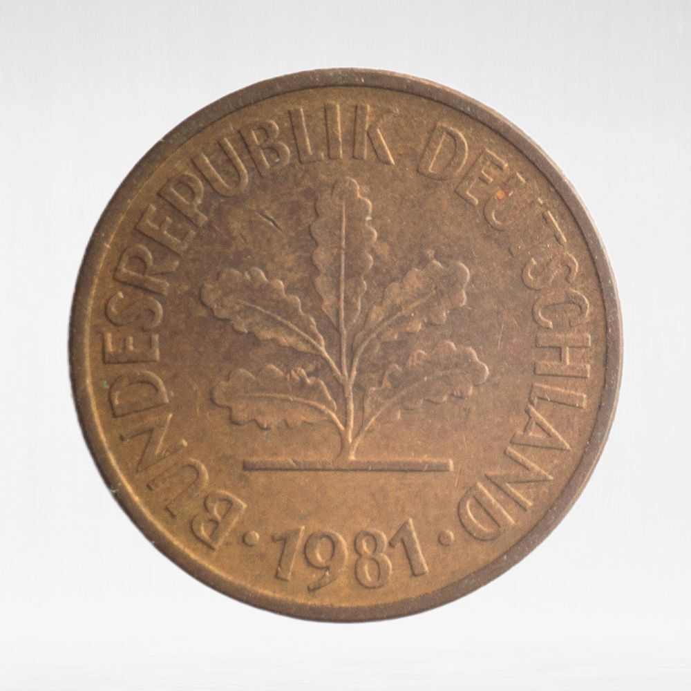Germany, 5 Pfennigs, 1981, (Munich Mint - "D"), VF