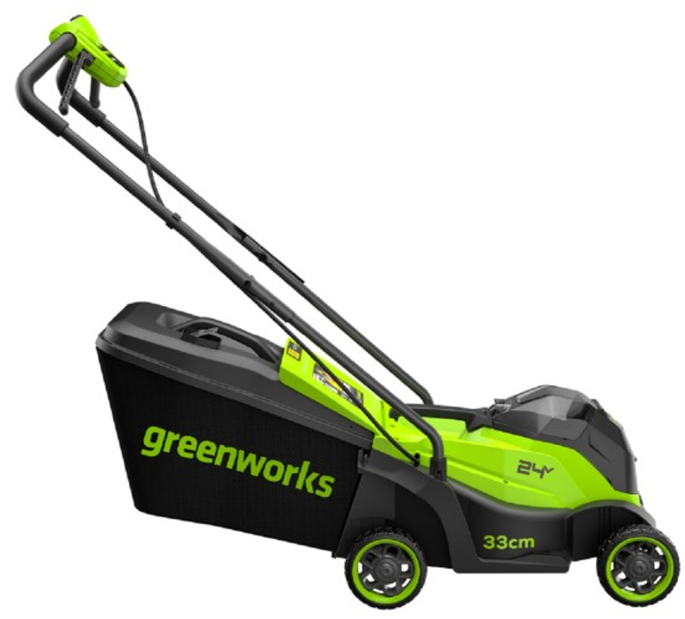 Газонокосилка аккумуляторная GREENWORKS 2520607UB 24V, 33 см, бесщеточная, c 1хАКБ 4Ач