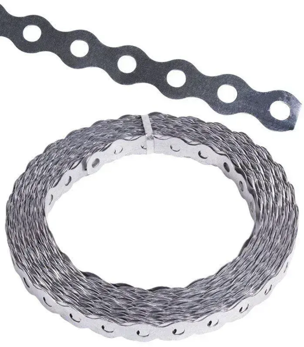 Лента Волна 17 мм х 0,55 мм перфорированная , монтажная , 10 метров