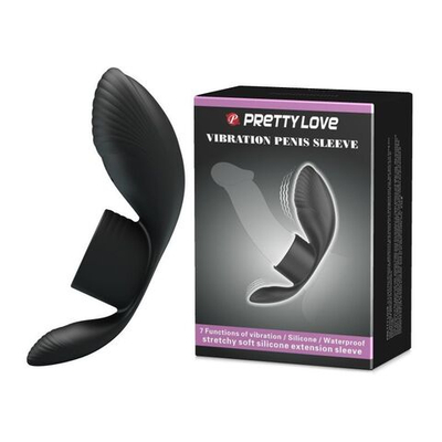 Черное кольцо на пенис с вибрацией Vibration Penis Sleeve (Цвет: черный)