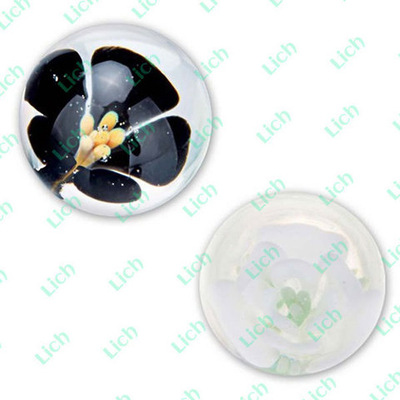 Стеклянные вагинальные шарики Wild Orchid (черный, белый) - 2,5 см