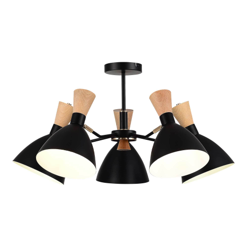 SLE1256-402-05 Светильник потолочный Черный/Черный, Светлое дерево, Золотистый E14 5*40W VISTA