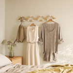 Вешалка настенная Montage, 6 крючков, натуральное дерево/белая