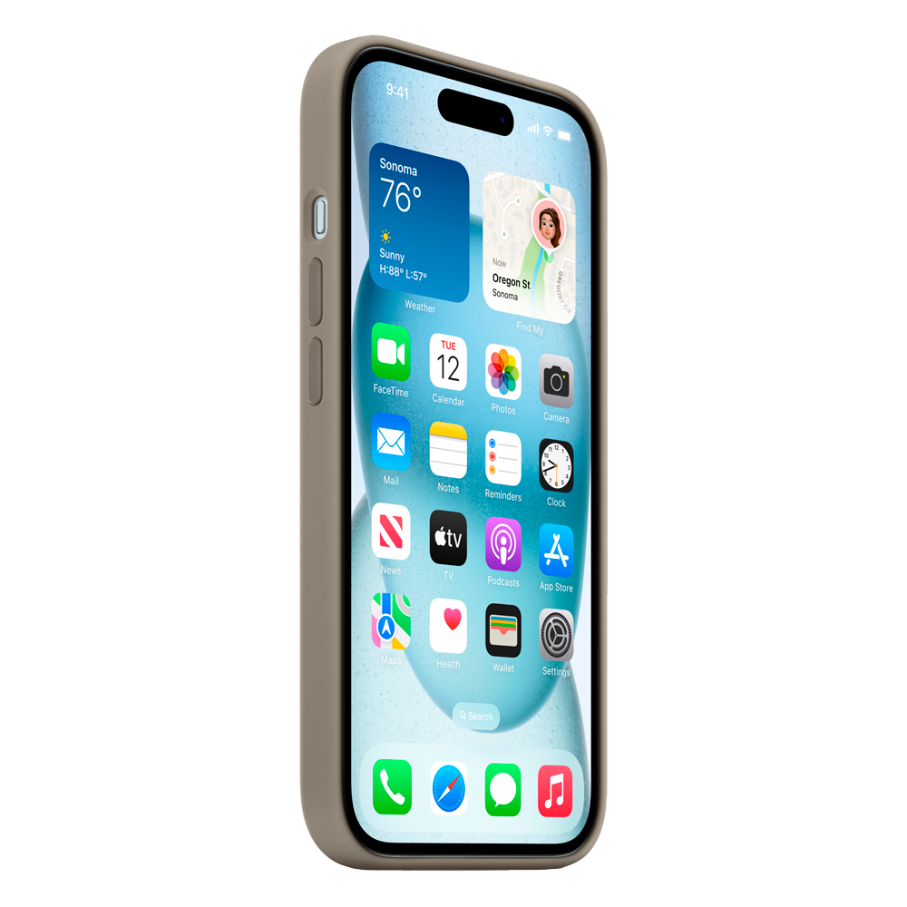 Силиконовый чехол с поддержкой MagSafe Apple Silicone Case для iPhone 15, Clay (Пепельно-коричневый)