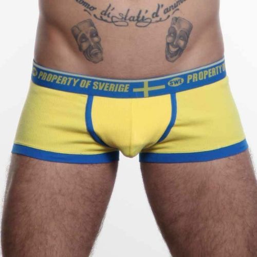 Мужские трусы хипсы желтые Aussiebum Patriot Property of Sweden AB00122