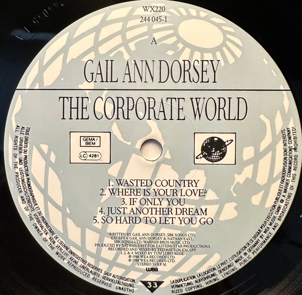 Gail Ann Dorsey - The Corporate World (Германия 1988г.)