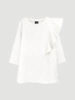 Платье с длинным рукавом Mjölk Экрю, с воланом