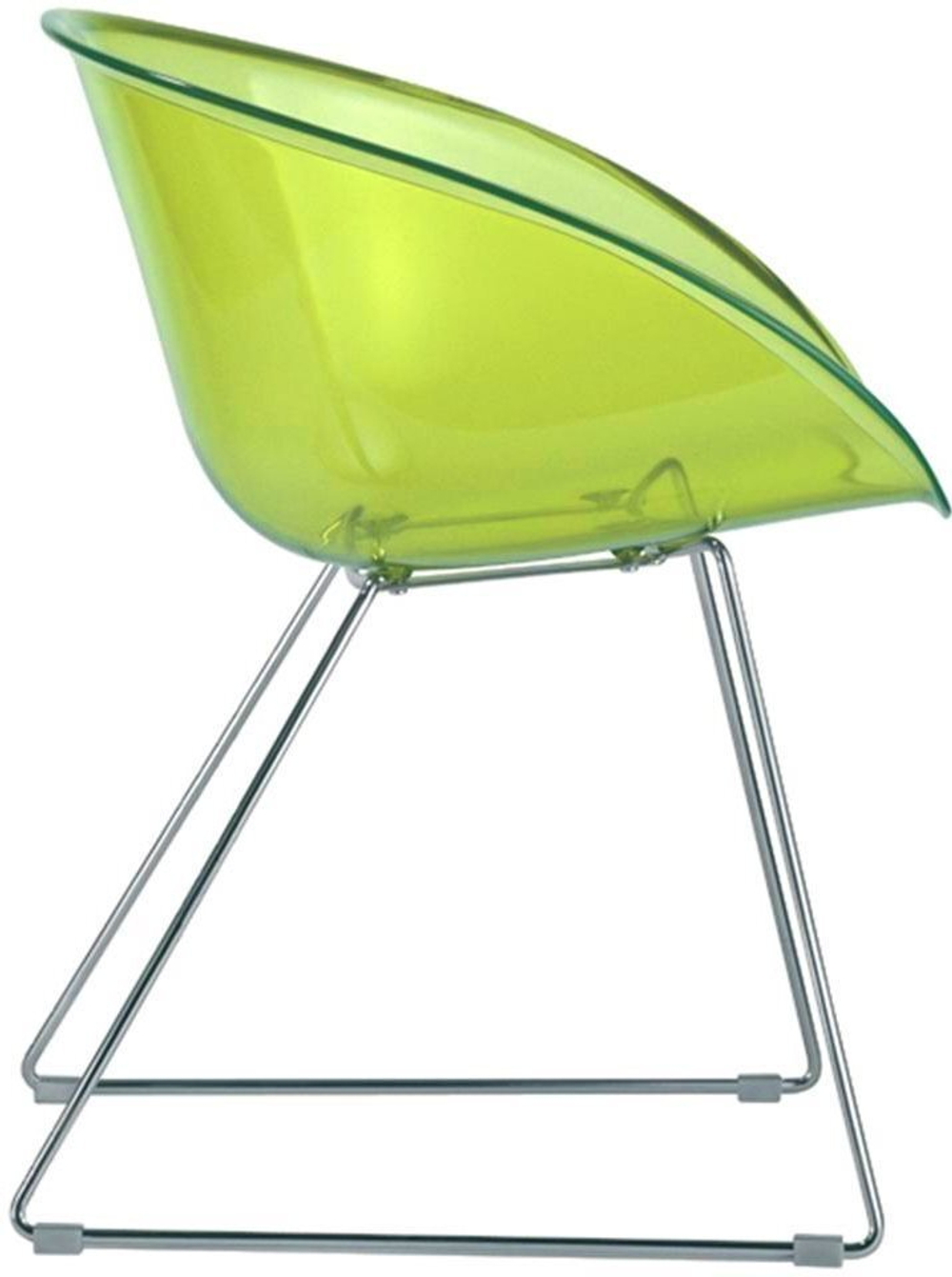 Кресло прозрачное на полозьях Pedrali Gliss, зеленый