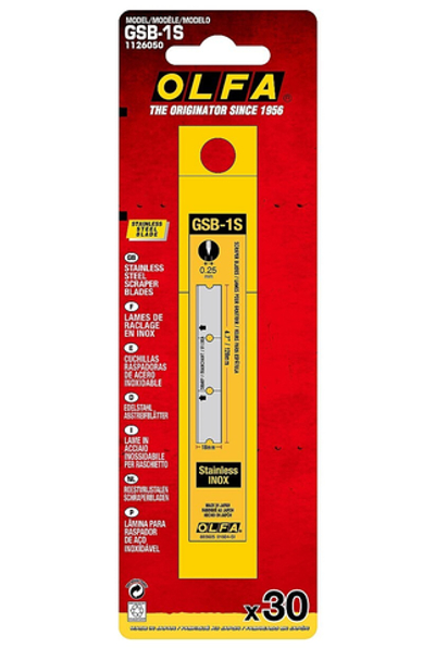 OLFA 30 шт, прямые лезвия GSR-1/3B GSR-2 для скребков 120 мм (OL-GSB-1S)