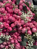 Букет-гигант из 101 кустовой пионовидной розочки сорта "Силва Пинк"