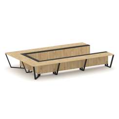 Steel Meet Стол переговорный П-образный KMK-PR.B.SP-15P Тиквуд Светлый/Графит Глянец/Металл Черный 4